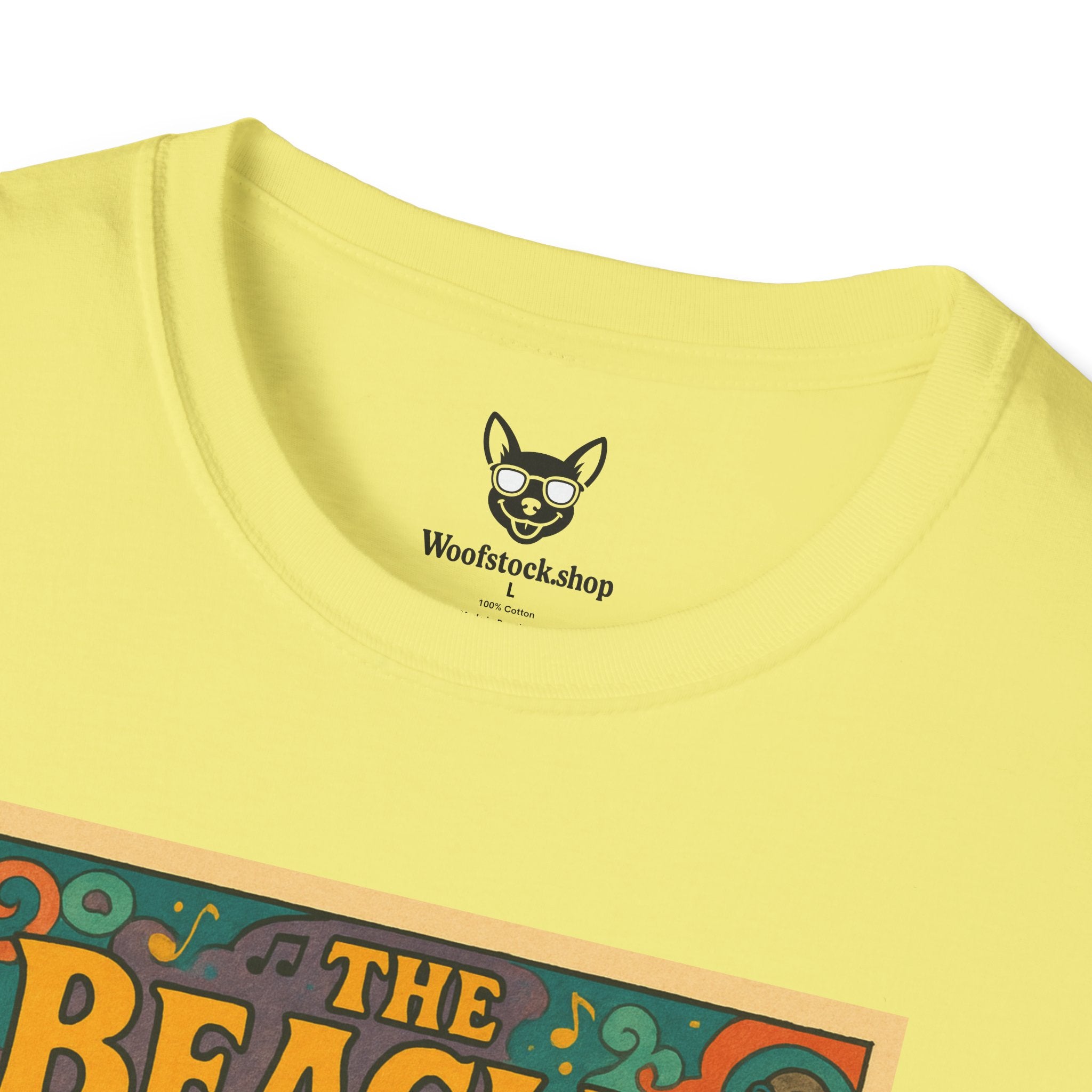 The Beatles Concert Poster Dog Parody Unisex Softstyle T-Shirt -- Funny Dog Concert Tee for Music and Dog Lovers